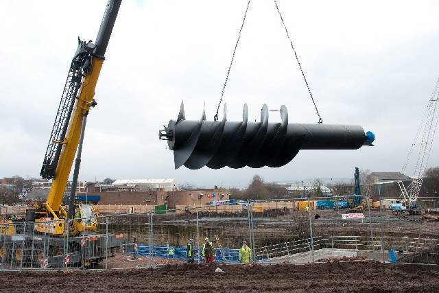 The screw being put into place