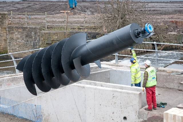 The screw being put into place