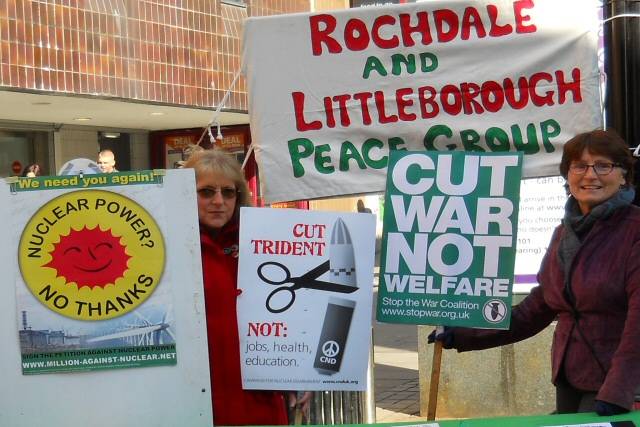 Jenny Turner and Patricia Gilligan at the stall in Yorkshire Street on Saturday 19 March 2011