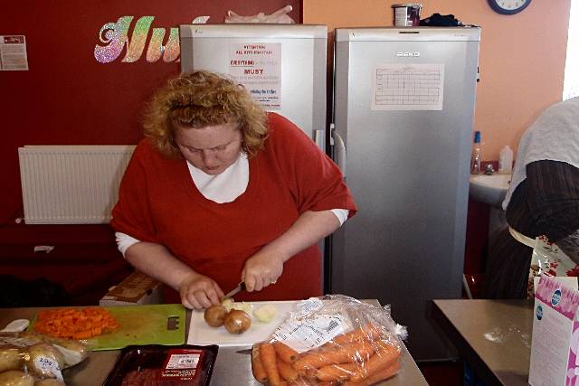 A visitor enjoying the international food fun day

