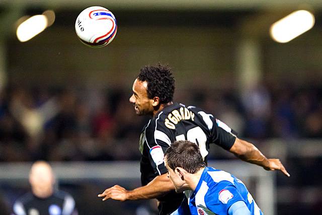 Hartlepool United 0 - 2 Rochdale<br />Chris O'Grady heads