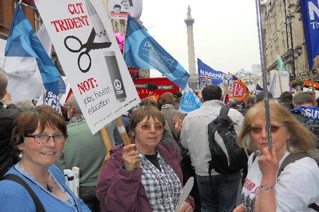 Patricia Gilligan, Jenny Turner and Pauline Devine among the crowd in Whitehall on Saturday 26 March 2011.