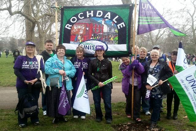 UNISON members from Rochdale in Hyde Park