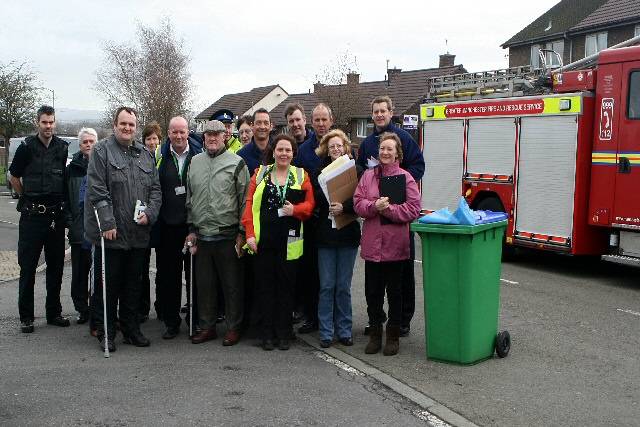 Representatives from various organisations joined with residents to takcle problems in Darnhill