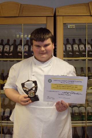 Catering student Marc Rothwell with his award