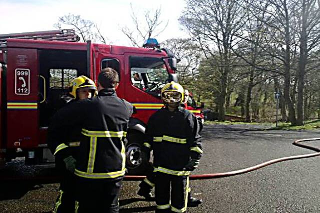 Fire-fighters at Hopwood Hall College