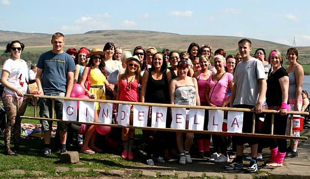 Friends and family of Claire Whitehead get ready for a walk in her honour