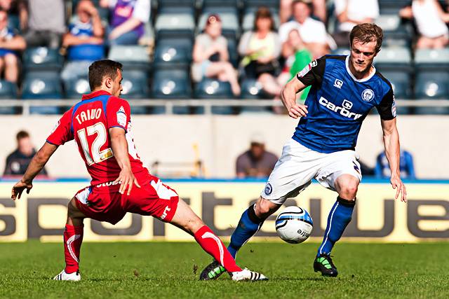 Rochdale 2 - 3 Carlisle United<br \>Scott Wiseman evades a tackle