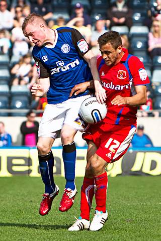 Rochdale 2 - 3 Carlisle United<br \>Nicky Adams wins the challenge