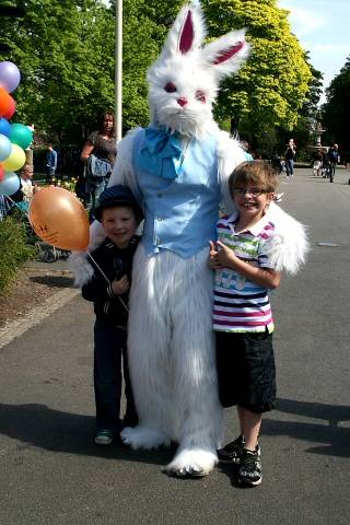 Children with the Easter bunny