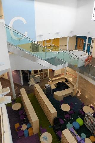 The vibrant and open atrium space
