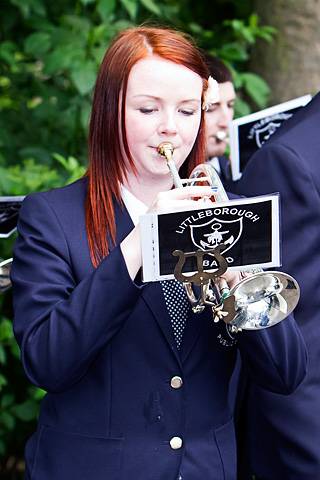 Littleborough Band playing in Friezland<br \>Saddleworth Whit Friday Brass Band Contest