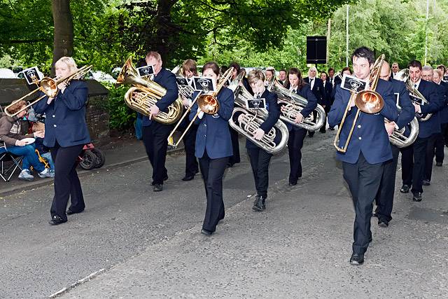 Littleborough Band playing in Friezland<br \>Saddleworth Whit Friday Brass Band Contest