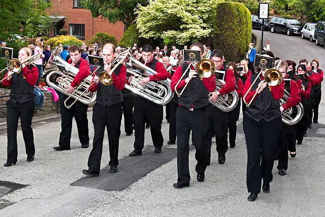 Wardle Anderson Band playing in Diggle<br \>Saddleworth Whit Friday Brass Band Contest