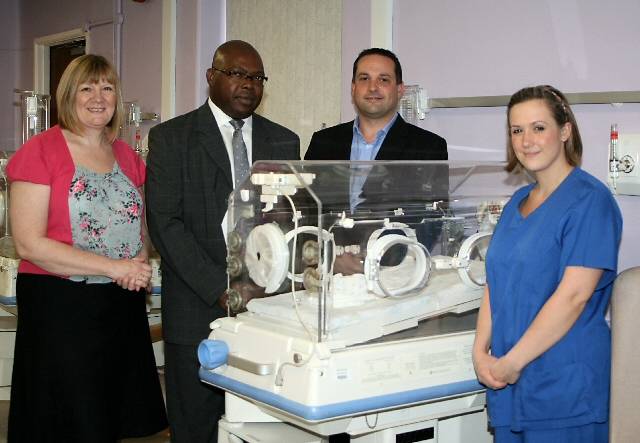 Neonatal Unit Manager Lynn Bowe, Dr Olubusola Amu, Lead Nurse Ian Yates and Staff Nurse Carly Shaw