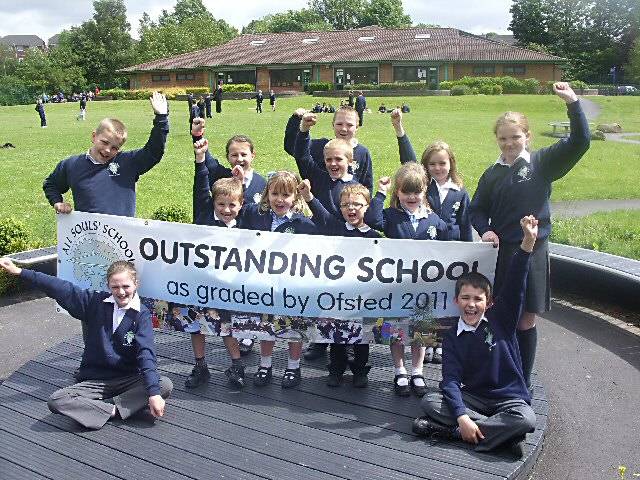 All Souls' pupils celebrating