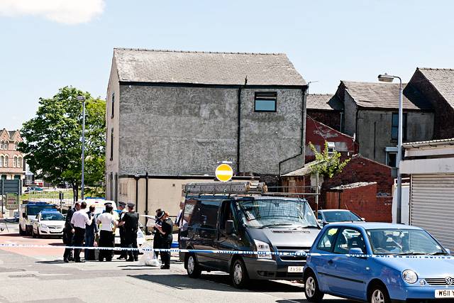 The rear of the disused building where the body of a woman was found