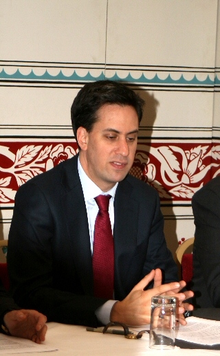 Ed Miliband speaking in Rochdale