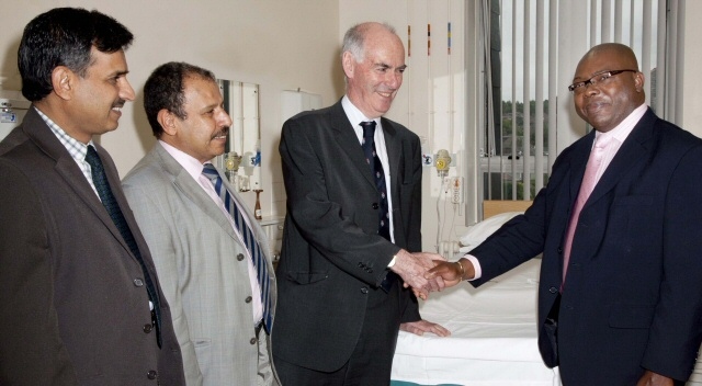 Mr Zul Anjum, Consultant Obstetrician and Gynaecologist, Pennine Acute Trust, Dr Mourad Seif, Royal College of Obstetricians and Gynaecologists Advisor for the North West Region, Dr Anthony Falconer, President of The Royal College of Obstetricians and Gynaecologists and Mr Olubusola Amu, Consultant Obstetrician & Gynaecologist and Clinical Director for Obstetrics and Gynaecology at Pennine Acute Trust.