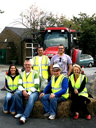 Members of the Milnrow and Newhey Heritage and Conservation Group at the first Farmers' Market
