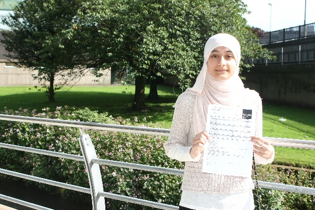 Sidra Ayub celebrating her AS level results 