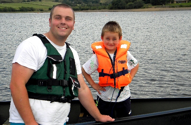 Jonathan Pautard and his six-year-old son Logan 