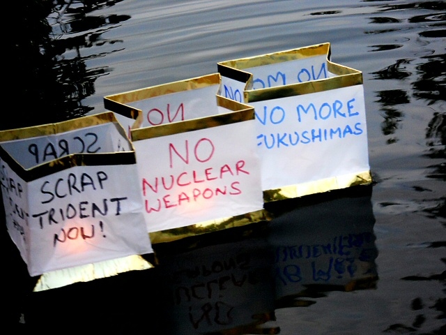 The lanterns floating on the Rochdale canal