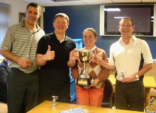 The winning team: Danny Kelly, Dave Tully, Karen Goodall and Howard Milligan