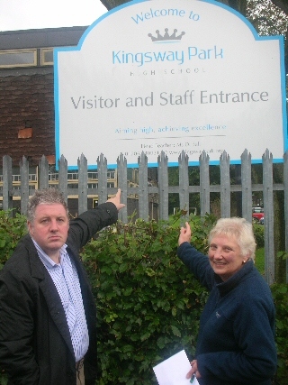 Balderstone and Kirkholt Councillors, Pat Colclough and Dale Mulgrew, at the site