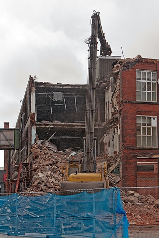 The demolition of Woolworths, Castleton commences