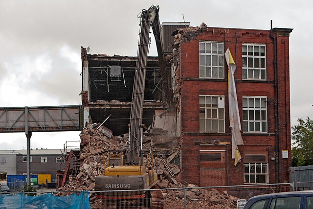 The demolition of Woolworths, Castleton commences