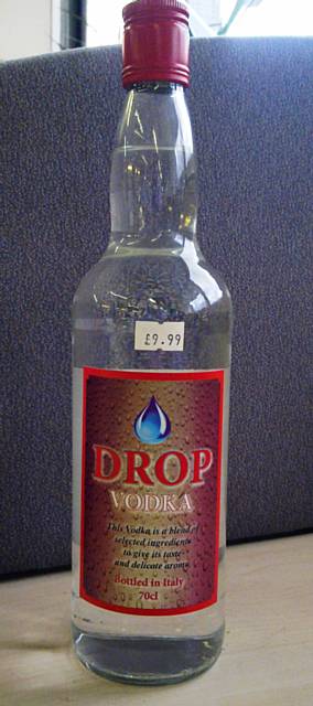 ‘Drop’ branded vodka 