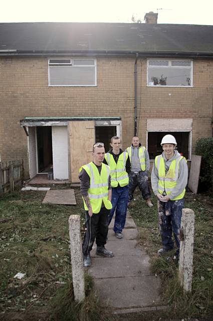 Refurbishment trainees at house