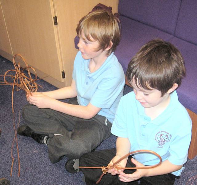 Joseph and Connor willow weaving