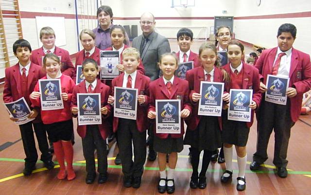 Beech House School pupils with their prizes 