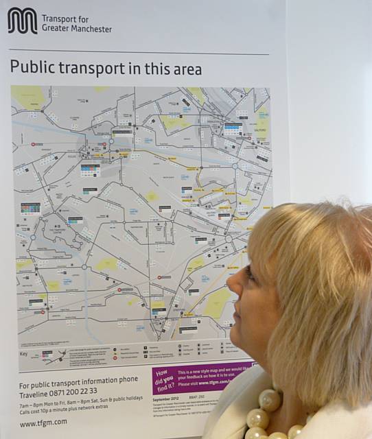 Susan Wildman, TfGM Communications and Customer Services Director with the new TfGM bus map 