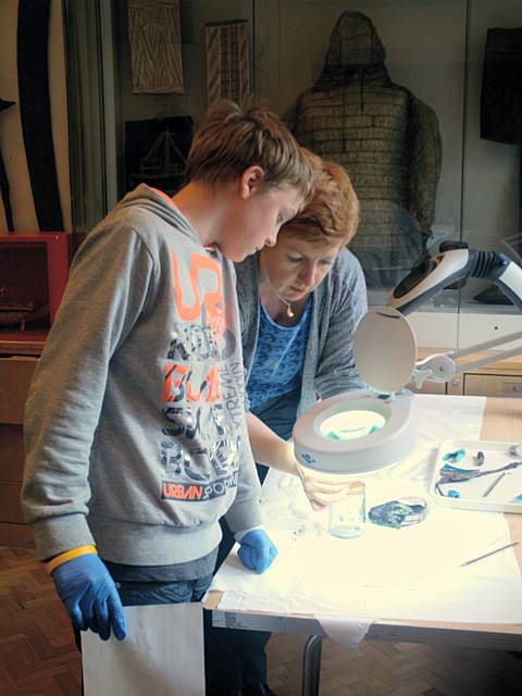 Matthew Moss students taking part in the University of Manchester Museum’s Midden Project
