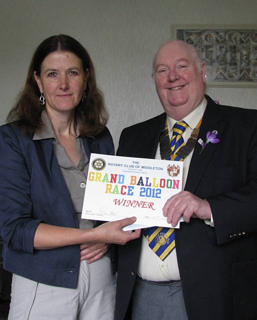 President Jeff Lawton of Middleton Rotary Club and Pat Greenall of Heywood