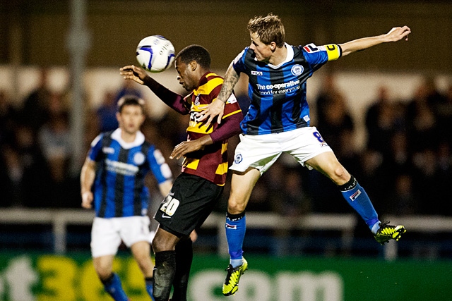 Zavon Hines and Andrew Tutte<br \>Rochdale v Bradford City