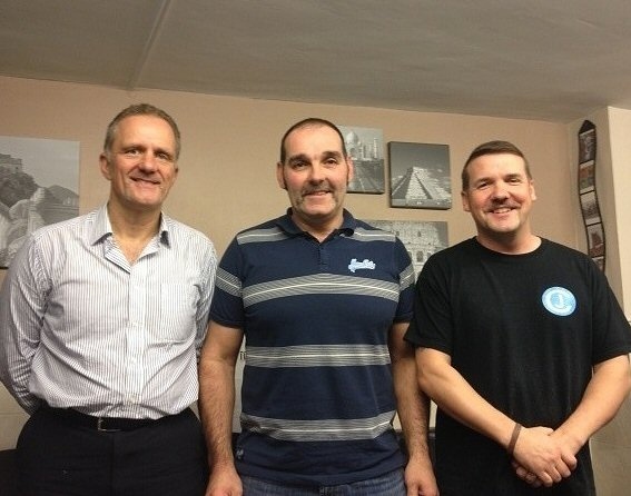 Three of Pennine Juniors Football managers, Lee Atkins, Mark Diggle and Keith Ellis, who are taking part in the 'Movember' Challenge