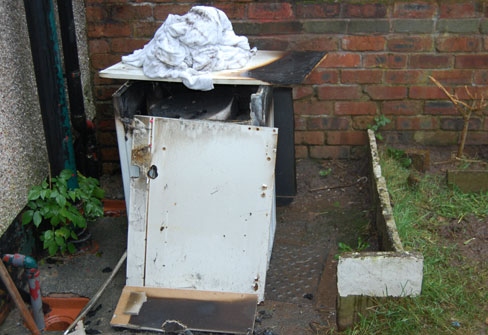 The fire is believed to have been caused by an electrical fault in the washing machine 