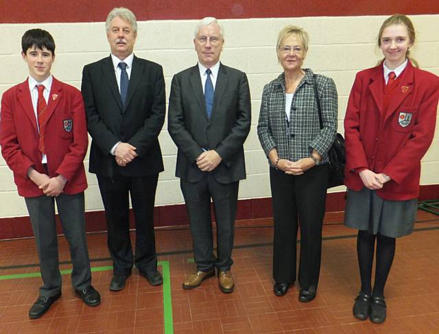 Lord Sharkey with senior students, Mr K Sartain, Headmaster and Mrs White, Deputy Head from Beech House School to talk about the work and role of the House of Lords  
