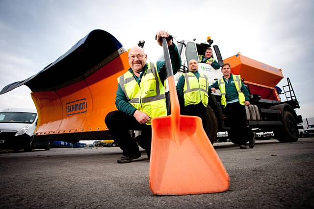 United Utilities' John Williams, John Doyle, Darren Sutch and Gary McConville with one of their 2012 fleet of weather-beating winter vehicles