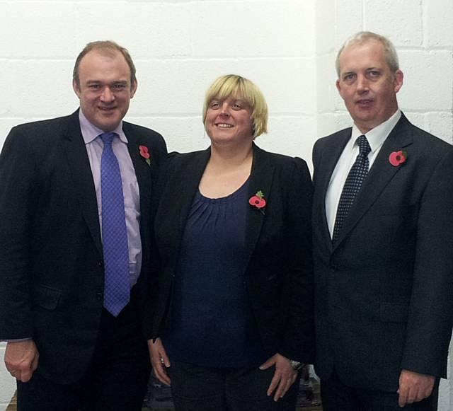 Matt Gallagher, Dr Jackie Pearcey who is Matt's proposed Deputy PCC and Energy Secretary Ed Davey MP