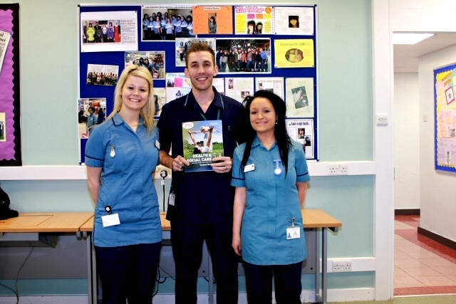 Cadets Jade Williams and Stacy Johnson with Craig Harrison, Cadet Tutor from the Pennine Acute Trust