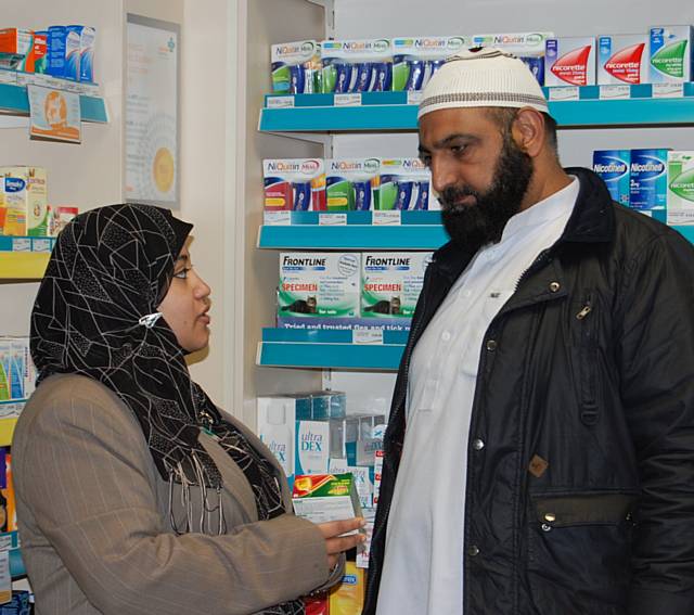 Atika Islam, pharmacist (left)