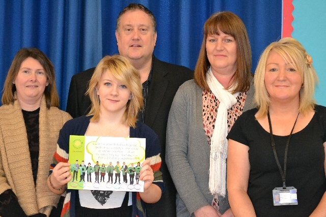 Debbie Marsden, Teaching Assistant, Katie Wareing, Business Administration apprentice, Mark Kenyon Head Teacher , Judith Pratt Teaching Assistant and Marie Waterman Teaching Assistant