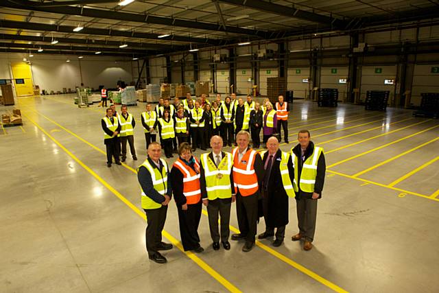 Rochdale MBC with Asda and Wincanton directors inside the 43.5  acre site at Kingsway Business Park