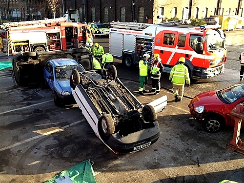 Fire-fighters in dramatic HGV training