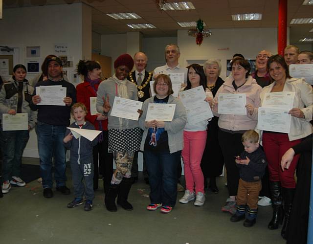 Rochdale Connections Trust celebrating its 15th anniversary and the occasion was used to hand out 44 certificates by the Mayor, Councillor Jim Gartside